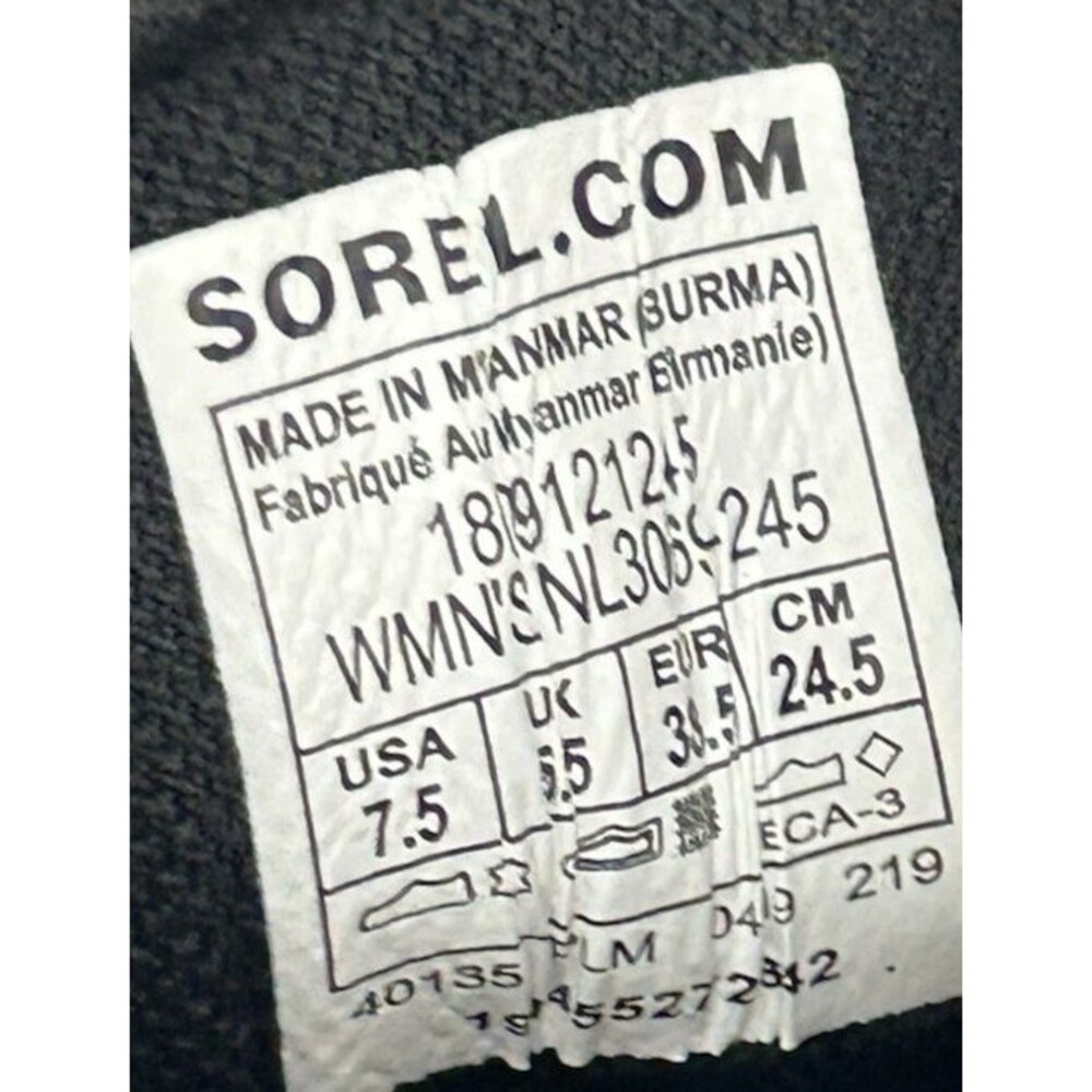 SOREL Out N About Mid Ankle Duck Boots Waterproof Black Tan Womens size 7.5 - Picture 5 of 7
